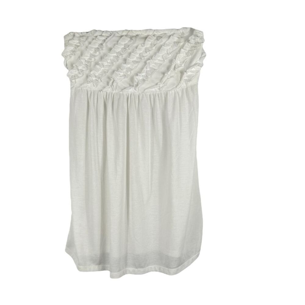 Ocean Pacific White Ruffled Strapless Top Size Large (11–13)